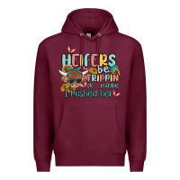 Burgundy heifers be trippin' Premium Hoodie - MaliasSmallBusiness