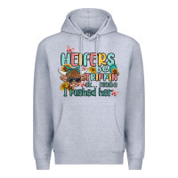 Heather Grey heifers be trippin' Premium Hoodie - MaliasSmallBusiness