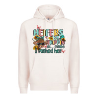 Pale Pink heifers be trippin' Premium Hoodie - MaliasSmallBusiness