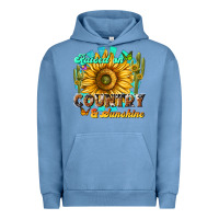 Pigment Pebble Blue raised on country  sunshine Urban Hoodie - NancyCooperArtShop