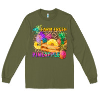 Army Green farm fresh pineapple Long Sleeve Tee - Zillion Design Studio