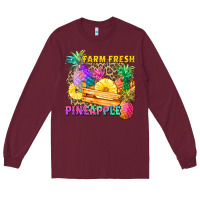 Burgundy farm fresh pineapple Long Sleeve Tee - Zillion Design Studio