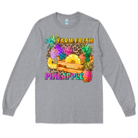 Heather Grey farm fresh pineapple Long Sleeve Tee - Zillion Design Studio