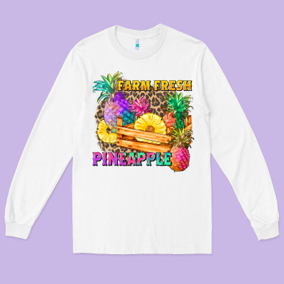 Farm Fresh Pineapple Long Sleeve Tee Designed By Zillion Design Studio