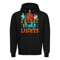 Black friday night lights basketball Zipper Hoodie - Zillion Design Studio