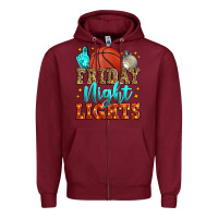 Burgundy friday night lights basketball Zipper Hoodie - Zillion Design Studio