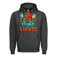 Charcoal Heather friday night lights basketball Zipper Hoodie - Zillion Design Studio