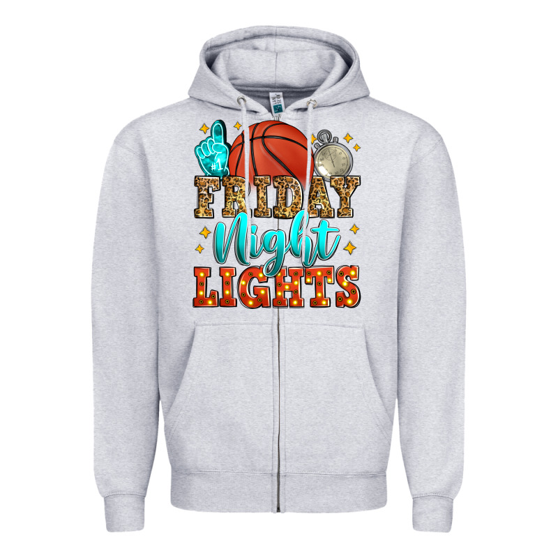 Friday Night Lights Basketball Zipper Hoodie by Zillion Design Studio | Teevron