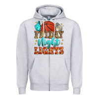 Heather Grey friday night lights basketball Zipper Hoodie - Zillion Design Studio