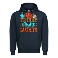 Navy friday night lights basketball Zipper Hoodie - Zillion Design Studio