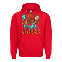 Red friday night lights basketball Zipper Hoodie - Zillion Design Studio