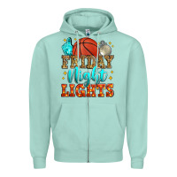 Seafoam friday night lights basketball Zipper Hoodie - Zillion Design Studio