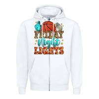 White friday night lights basketball Zipper Hoodie - Zillion Design Studio