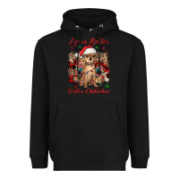Black christmas life is better with a chihuahua Heavyweight Hoodie - JahusDesignShop