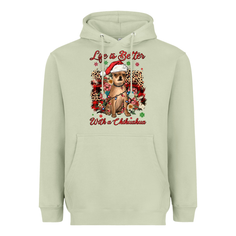 Christmas Life Is Better With A Chihuahua Heavyweight Hoodie by JahusDesignShop | Teevron