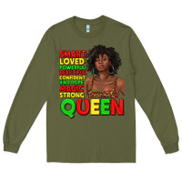 Army Green black queen quotes juneteenth Long Sleeve Tee - texasbilliewilder