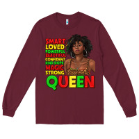 Burgundy black queen quotes juneteenth Long Sleeve Tee - texasbilliewilder