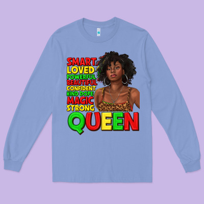 Long Sleeve Tee black queen quotes juneteenth