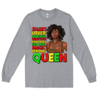 Heather Grey black queen quotes juneteenth Long Sleeve Tee - texasbilliewilder
