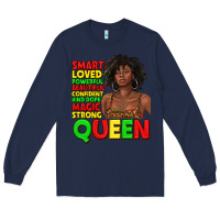 Navy black queen quotes juneteenth Long Sleeve Tee - texasbilliewilder