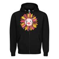 Black pig sunflower Zipper Hoodie - RanaPortraitStore