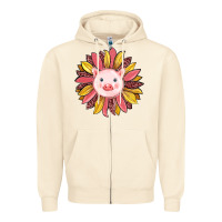 Sandshell pig sunflower Zipper Hoodie - RanaPortraitStore