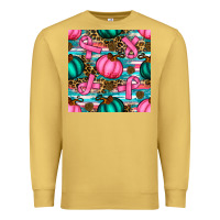 Antique Gold breast cancer awareness with pumpkins seamless pattern Premium Sweatshirt - BundleAndBundleShop