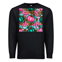 Black breast cancer awareness with pumpkins seamless pattern Premium Sweatshirt - BundleAndBundleShop