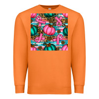 Carrot breast cancer awareness with pumpkins seamless pattern Premium Sweatshirt - BundleAndBundleShop