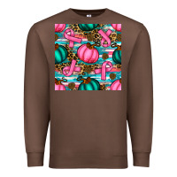 Chestnut breast cancer awareness with pumpkins seamless pattern Premium Sweatshirt - BundleAndBundleShop