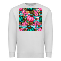 Dove Grey breast cancer awareness with pumpkins seamless pattern Premium Sweatshirt - BundleAndBundleShop