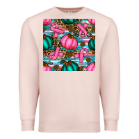 Pale Pink breast cancer awareness with pumpkins seamless pattern Premium Sweatshirt - BundleAndBundleShop