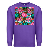 Purple breast cancer awareness with pumpkins seamless pattern Premium Sweatshirt - BundleAndBundleShop