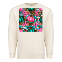 Sandshell breast cancer awareness with pumpkins seamless pattern Premium Sweatshirt - BundleAndBundleShop