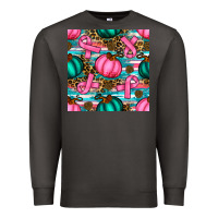 Smoke breast cancer awareness with pumpkins seamless pattern Premium Sweatshirt - BundleAndBundleShop