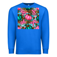 True Royal breast cancer awareness with pumpkins seamless pattern Premium Sweatshirt - BundleAndBundleShop