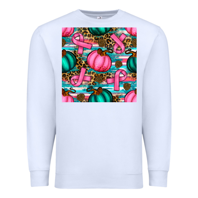 Breast Cancer Awareness With Pumpkins Seamless Pattern Premium Sweatshirt by BundleAndBundleShop | Teevron