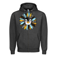 Charcoal Heather penguin sunflower Zipper Hoodie - RanaPortraitStore