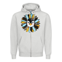 Dove Grey penguin sunflower Zipper Hoodie - RanaPortraitStore