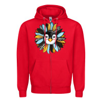 Red penguin sunflower Zipper Hoodie - RanaPortraitStore