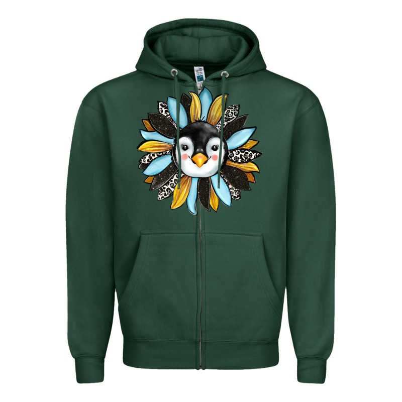 Penguin Sunflower Zipper Hoodie by RanaPortraitStore | Teevron