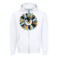 White penguin sunflower Zipper Hoodie - RanaPortraitStore