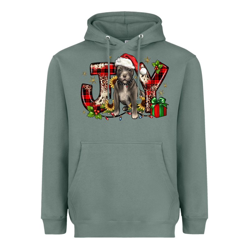 Christmas Joy Pitbull Heavyweight Hoodie by JahusDesignShop | Teevron