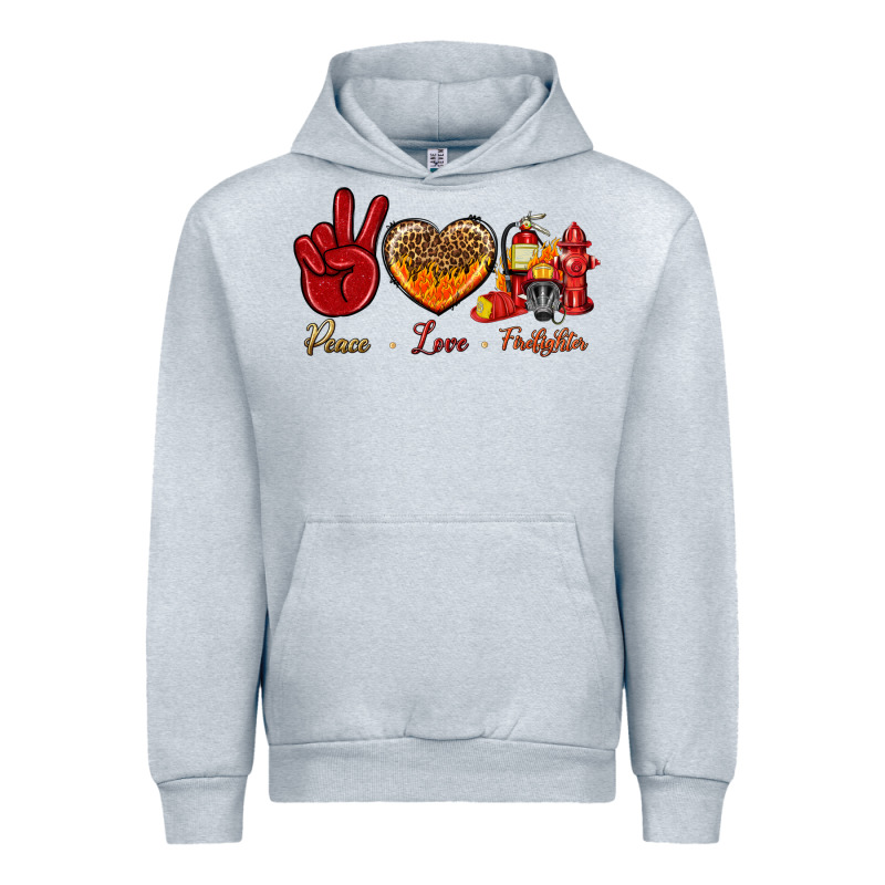 Peace Love Firefighter Urban Hoodie by NancyCooperArtShop | Teevron