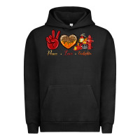 Pigment Black peace love firefighter Urban Hoodie - NancyCooperArtShop