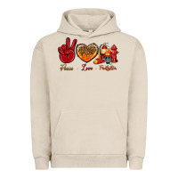 Pigment French Oak peace love firefighter Urban Hoodie - NancyCooperArtShop