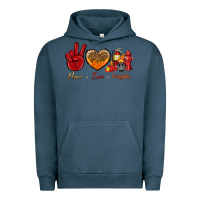 Pigment Midnight Navy peace love firefighter Urban Hoodie - NancyCooperArtShop