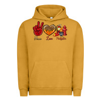 Pigment Peanut Butter peace love firefighter Urban Hoodie - NancyCooperArtShop