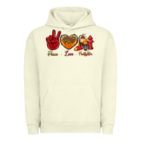 Pigment Pistachio peace love firefighter Urban Hoodie - NancyCooperArtShop