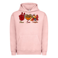 Pigment Salmon peace love firefighter Urban Hoodie - NancyCooperArtShop